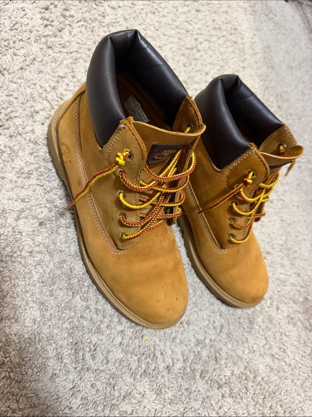 Timberland Wheat Nubuck Ankle Boots with Black Collar